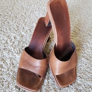 Via Spiga Italian Leather Heeled Slides